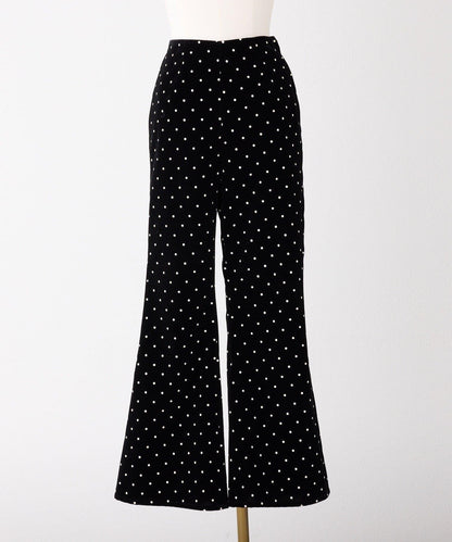 【Seemi.】天鵝絨波點長褲