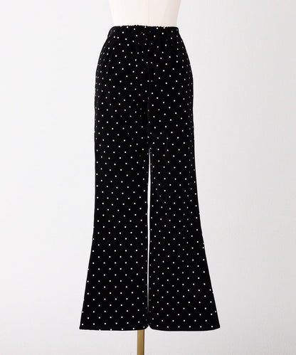 【Seemi.】天鵝絨波點長褲