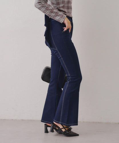 【背面也很可愛】蝴蝶結牛仔喇叭褲