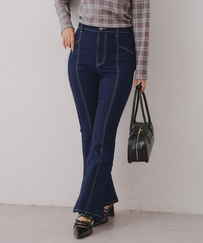 【背面也很可愛】蝴蝶結牛仔喇叭褲