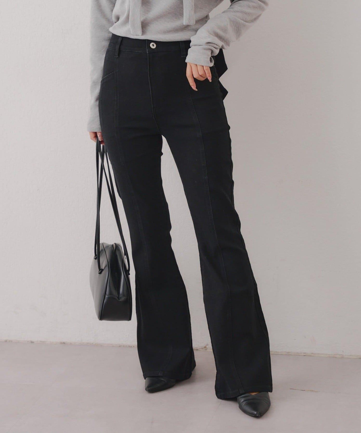 【背面也很可愛】蝴蝶結牛仔喇叭褲