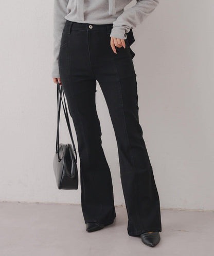 【背面也很可愛】蝴蝶結牛仔喇叭褲