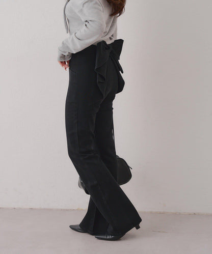 【背面也很可愛】蝴蝶結牛仔喇叭褲