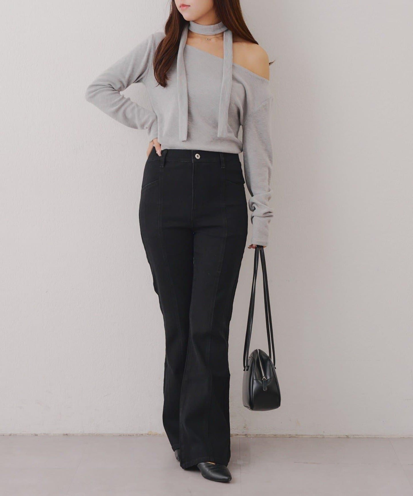 【背面也很可愛】蝴蝶結牛仔喇叭褲