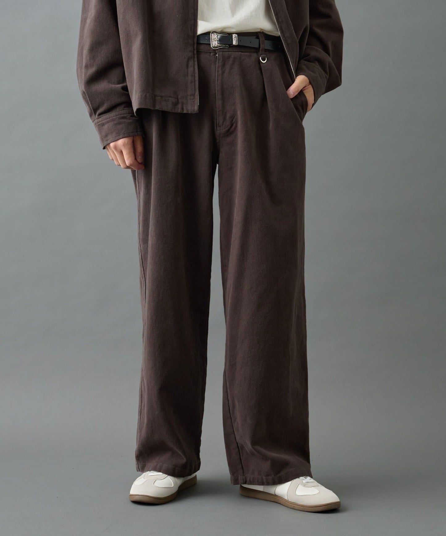 【AW/可成套搭配】生物酶處理磨毛斜紋長褲