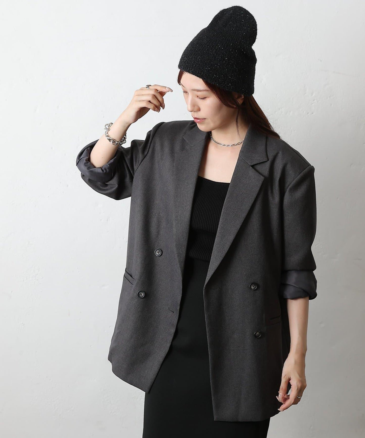 【AW】亮片針織帽