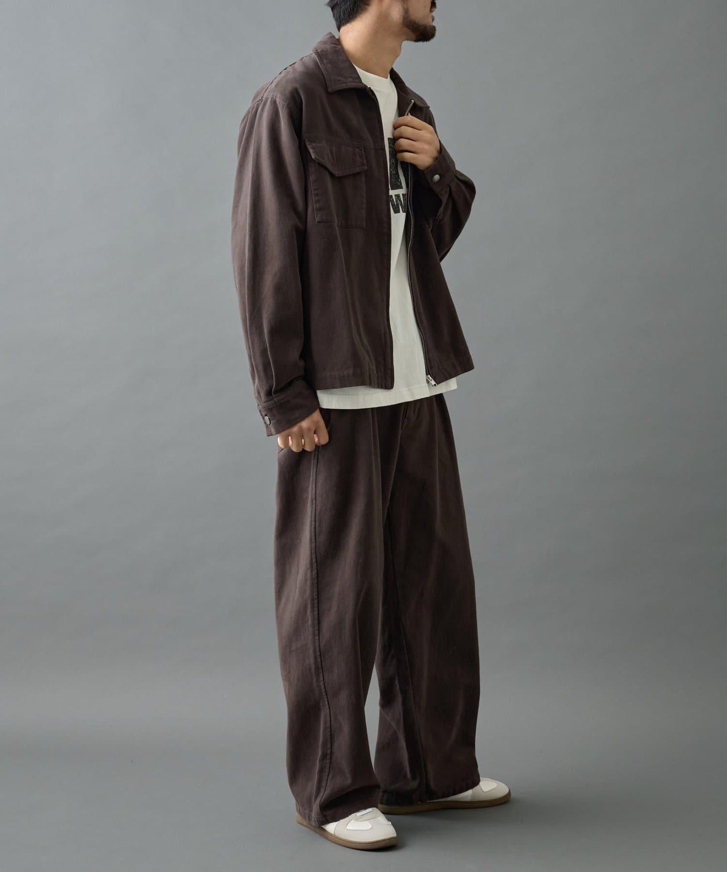 【AW/可成套搭配】生物酶處理磨毛斜紋長褲