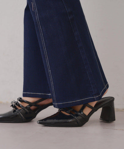 【背面也很可愛】蝴蝶結牛仔喇叭褲