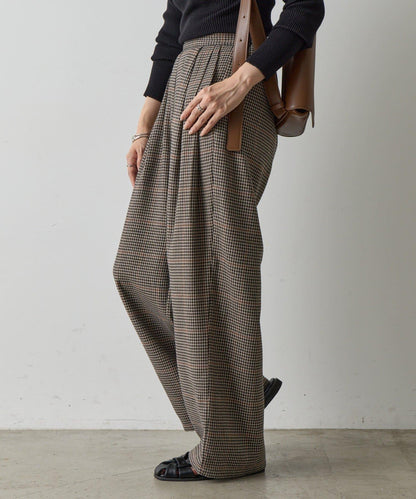 【AW/可搭配套裝】TR格紋雙褶直筒褲