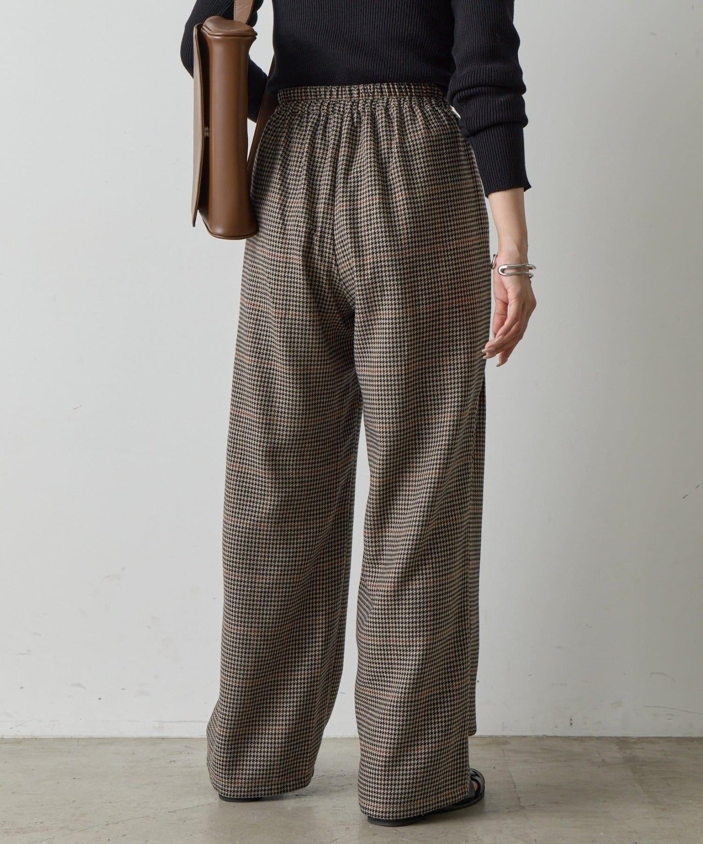 【AW/可搭配套裝】TR格紋雙褶直筒褲