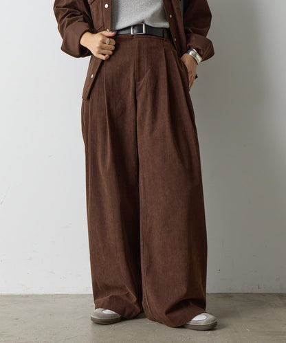 【AW/可搭配套裝】燈芯絨寬腿褲