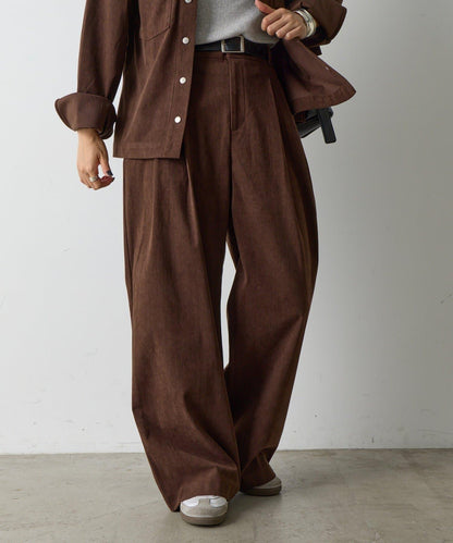 【AW/可搭配套裝】燈芯絨寬腿褲