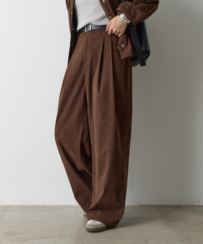 【AW/可搭配套裝】燈芯絨寬腿褲