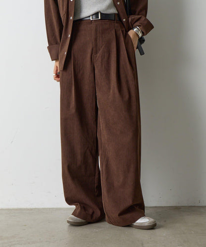 【AW/可搭配套裝】燈芯絨寬腿褲