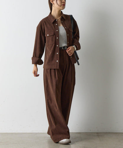 【AW/可搭配套裝】燈芯絨寬腿褲