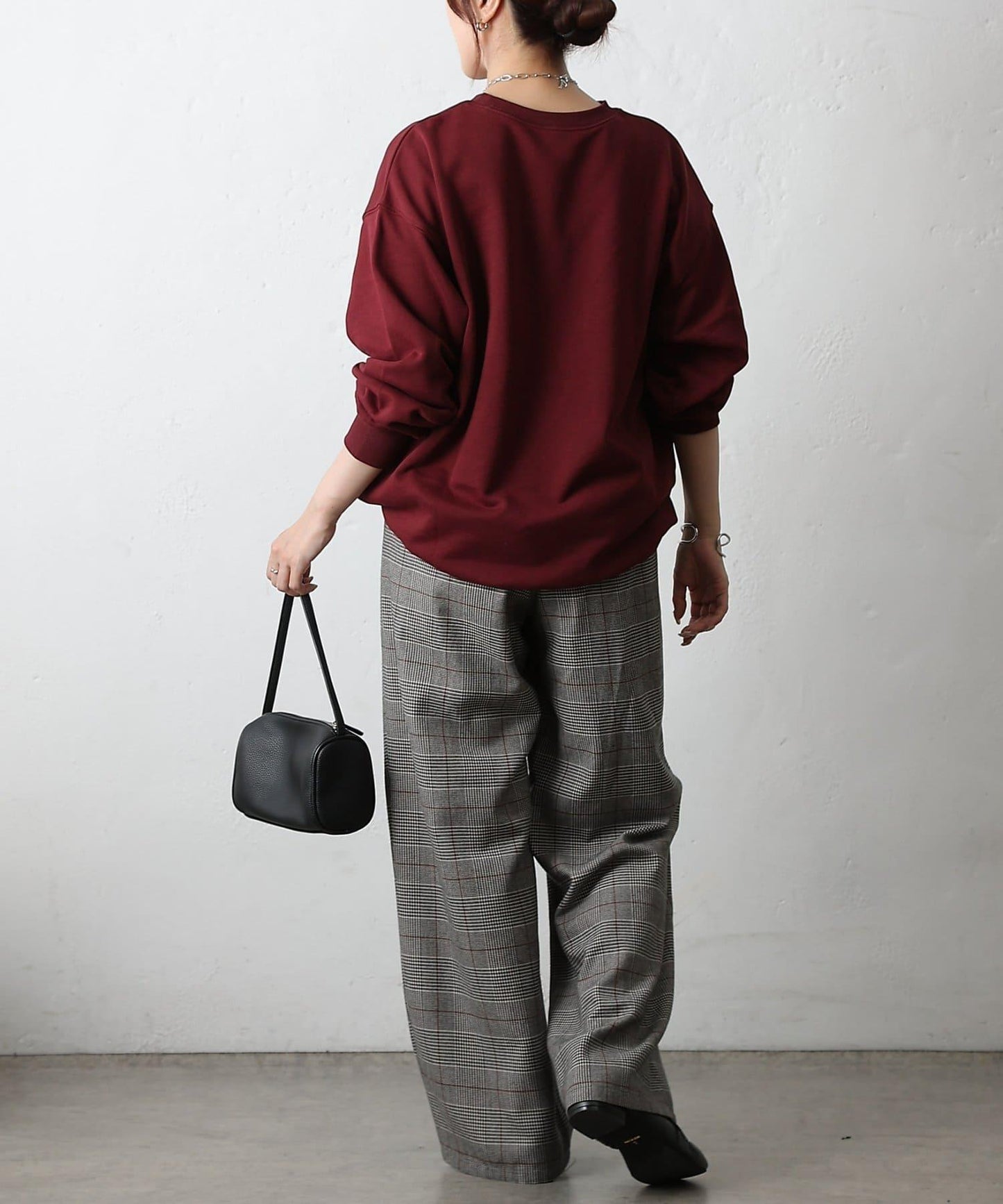 【AW/可搭配套裝】TR格紋雙褶直筒褲