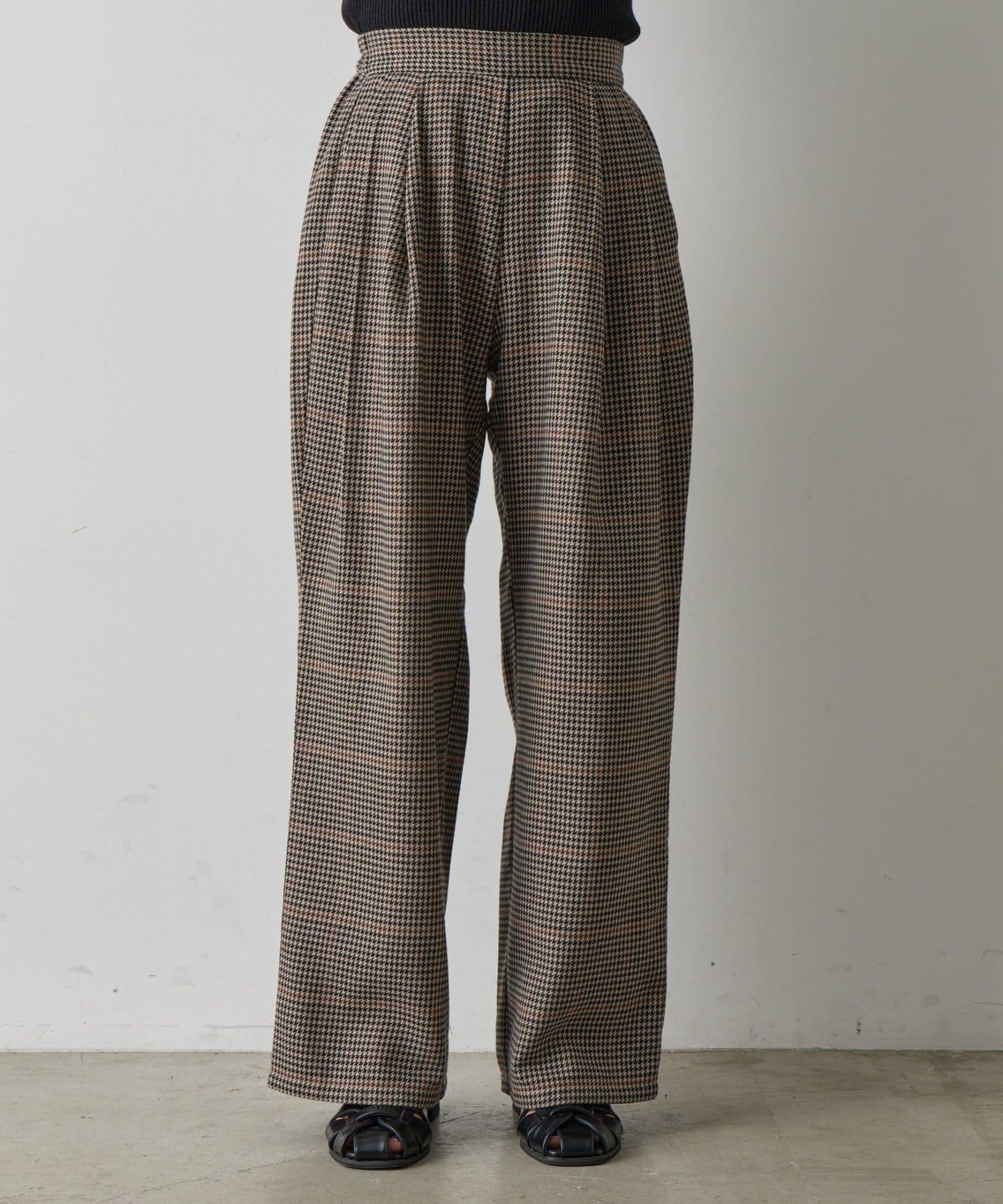 【AW/可搭配套裝】TR格紋雙褶直筒褲