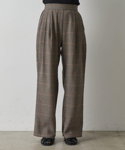 【AW/可搭配套裝】TR格紋雙褶直筒褲