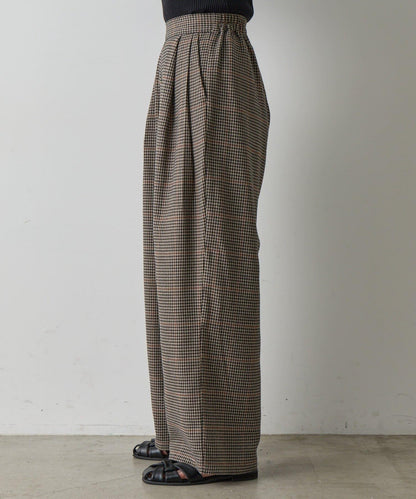 【AW/可搭配套裝】TR格紋雙褶直筒褲