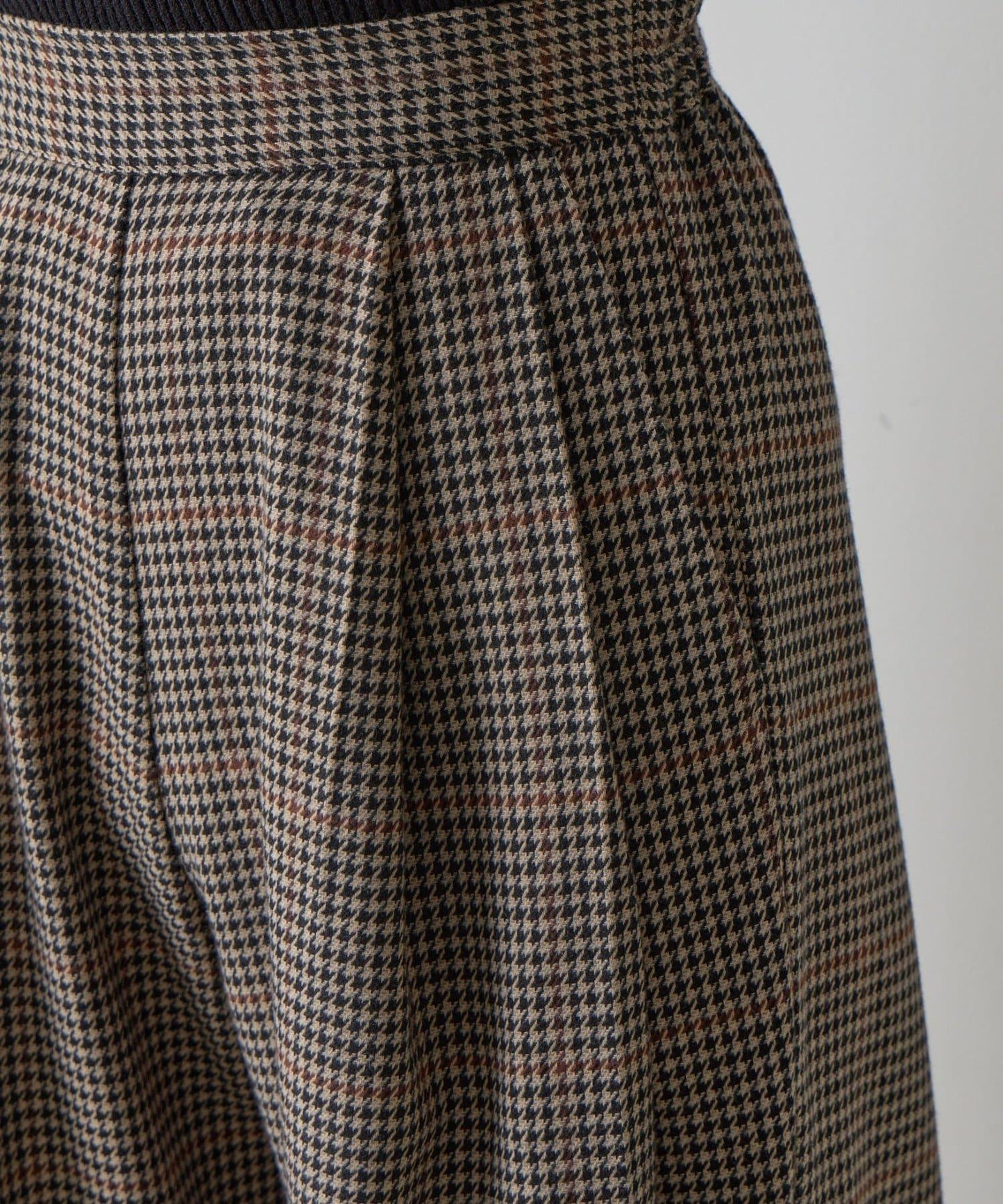 【AW/可搭配套裝】TR格紋雙褶直筒褲