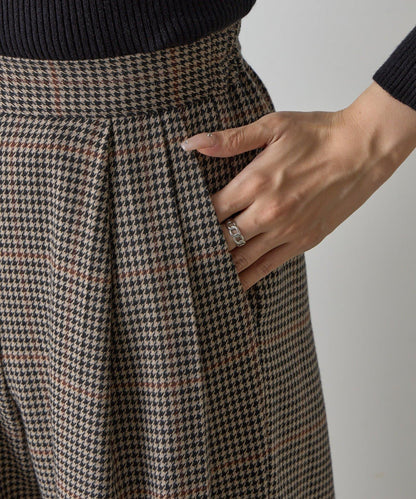 【AW/可搭配套裝】TR格紋雙褶直筒褲