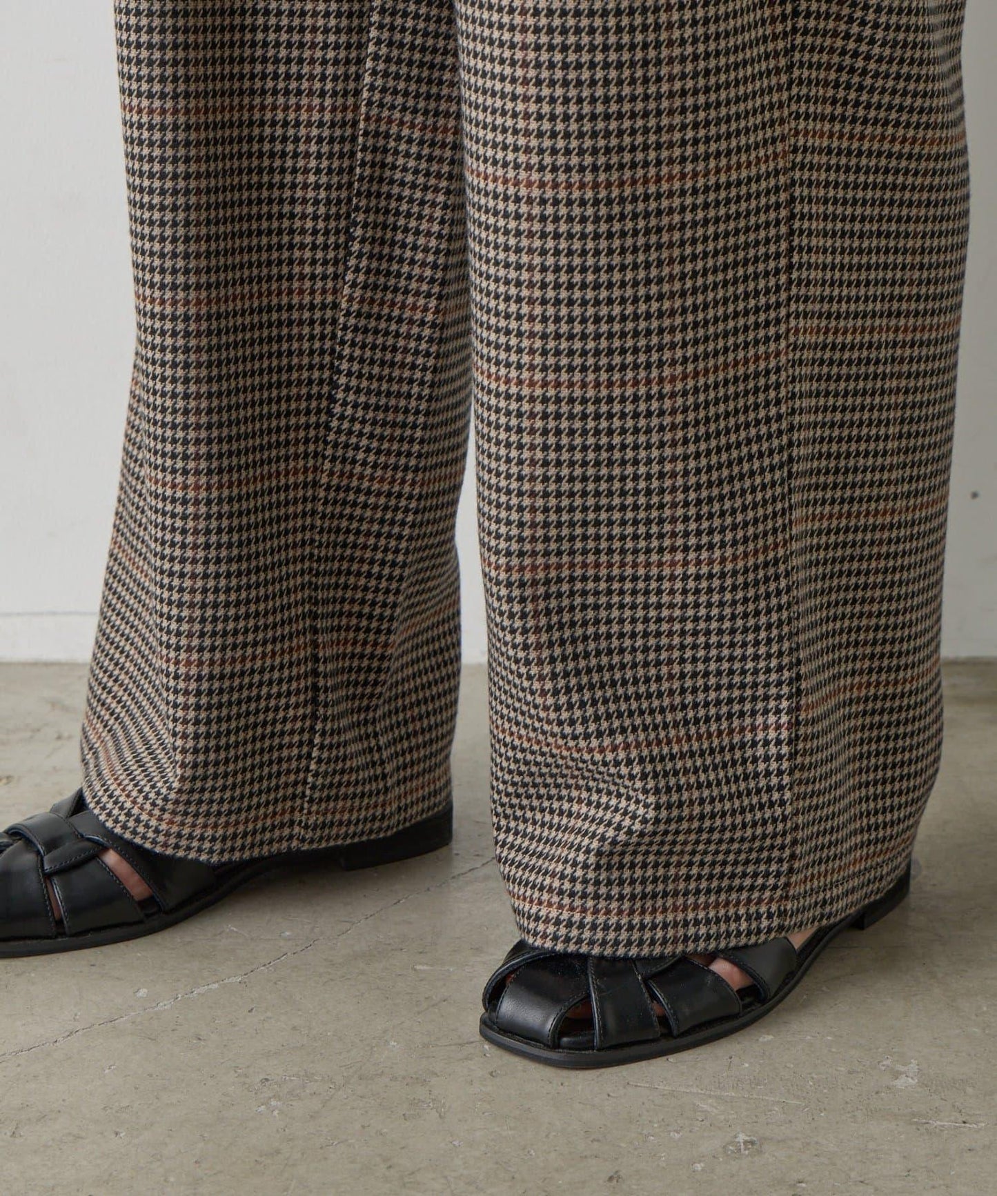 【AW/可搭配套裝】TR格紋雙褶直筒褲