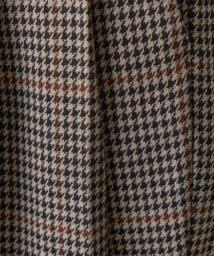 【AW/可搭配套裝】TR格紋雙褶直筒褲