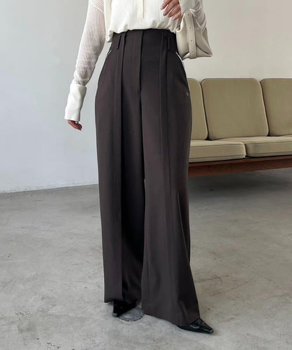 〈C.L〉剪裁高腰長褲