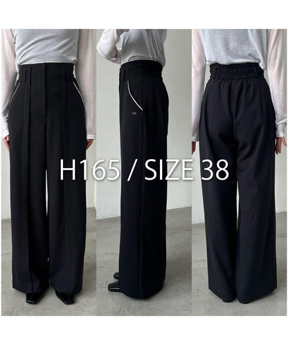 〈C.L〉剪裁高腰長褲