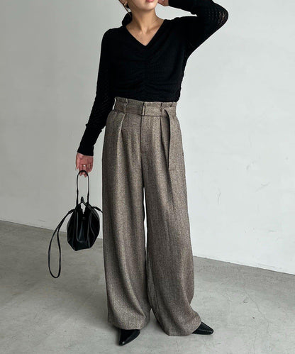 【CAPRICIEUX LE'MAGE】腰帶套裝斑點休閒褲