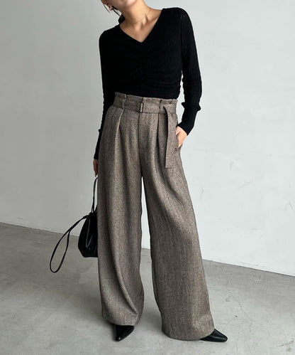 【CAPRICIEUX LE'MAGE】腰帶套裝斑點休閒褲