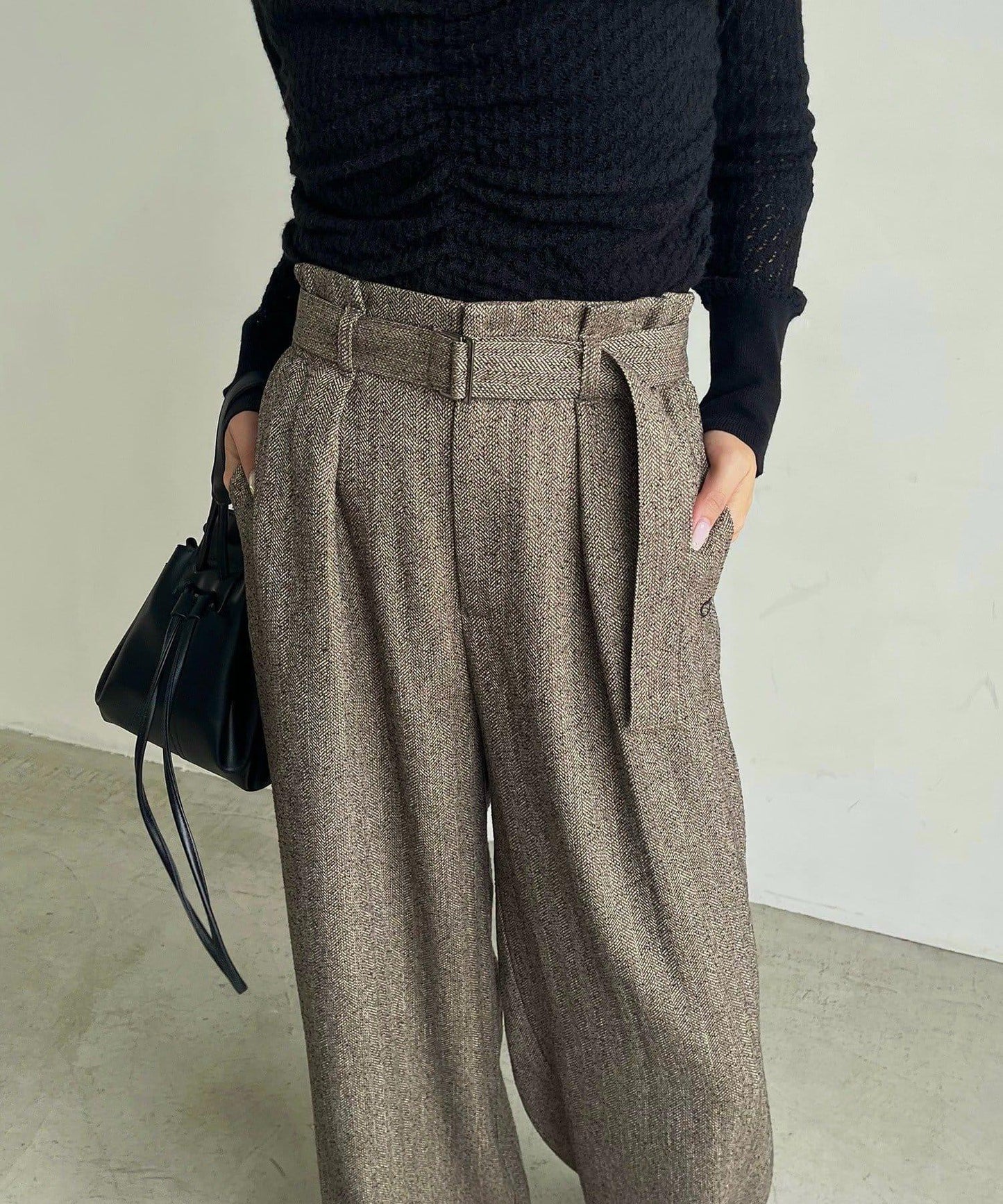 【CAPRICIEUX LE'MAGE】腰帶套裝斑點休閒褲