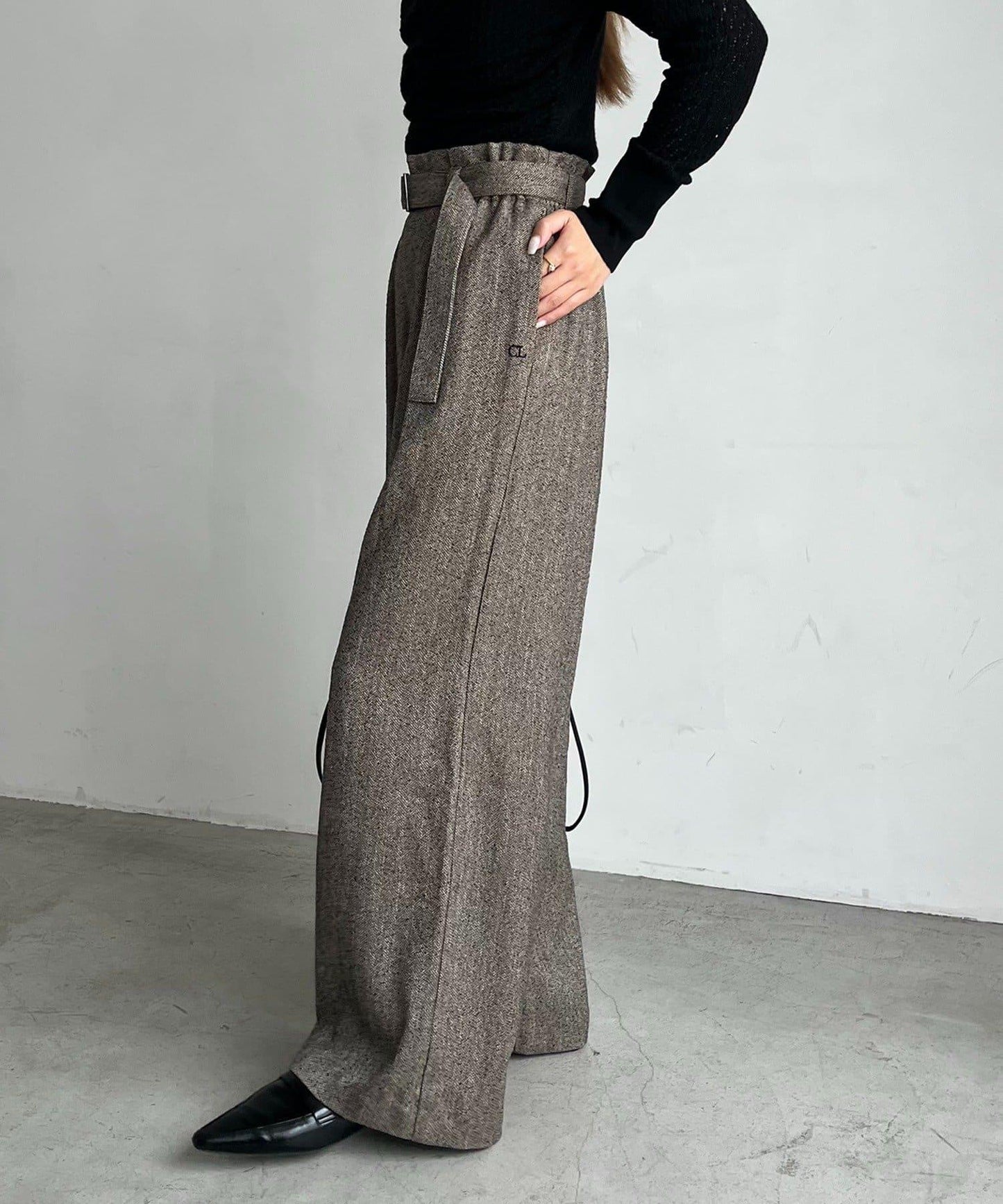 【CAPRICIEUX LE'MAGE】腰帶套裝斑點休閒褲