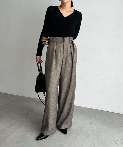 【CAPRICIEUX LE'MAGE】腰帶套裝斑點休閒褲