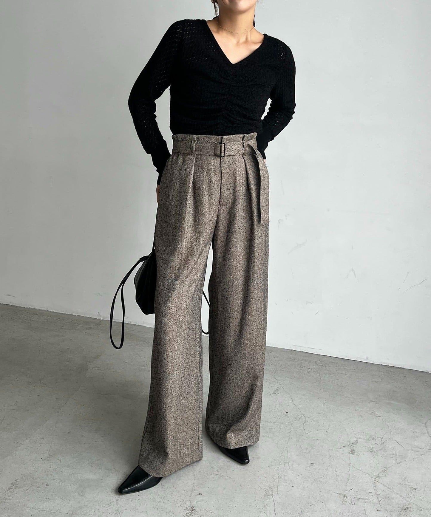 【CAPRICIEUX LE'MAGE】腰帶套裝斑點休閒褲