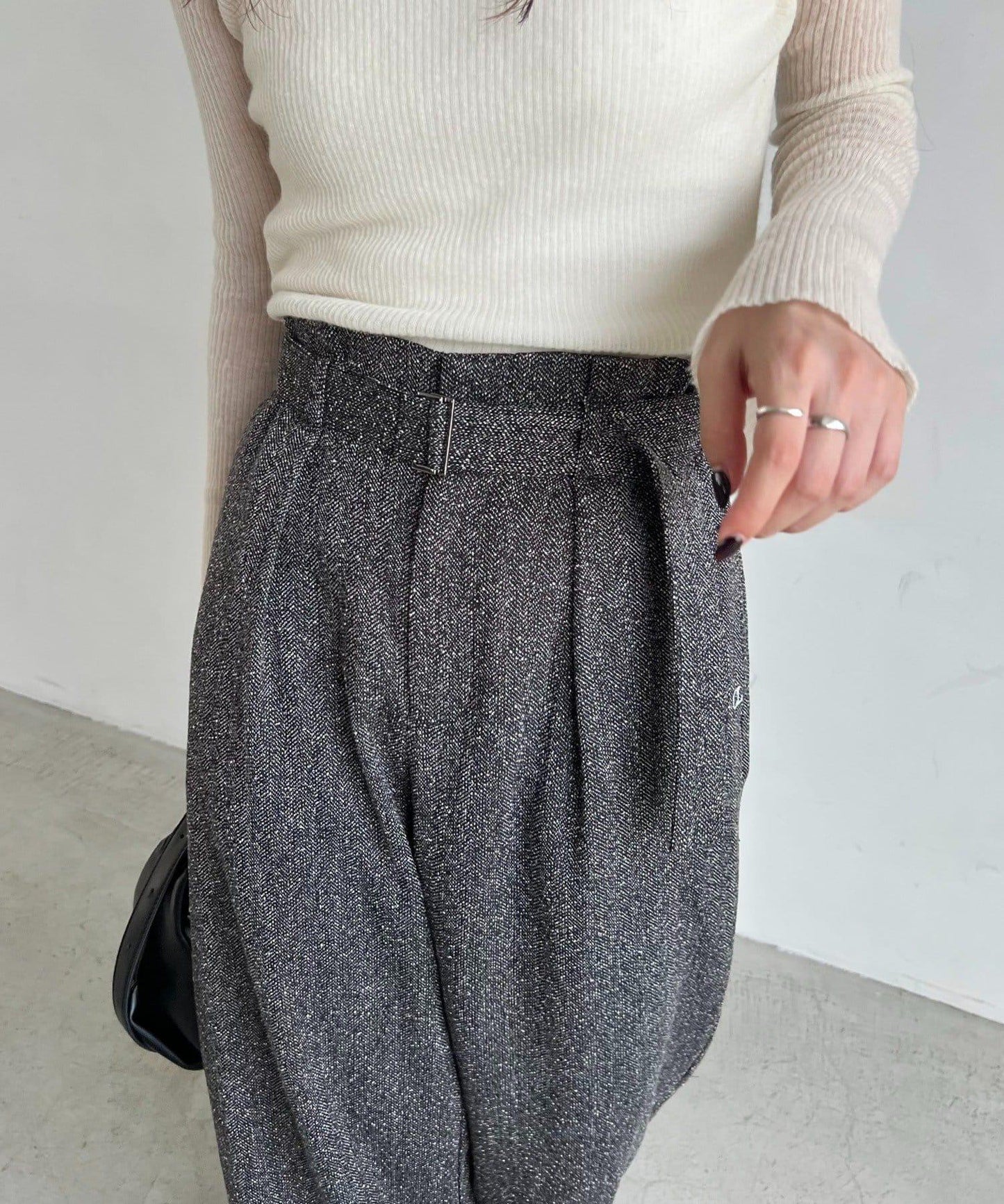 【CAPRICIEUX LE'MAGE】腰帶套裝斑點休閒褲