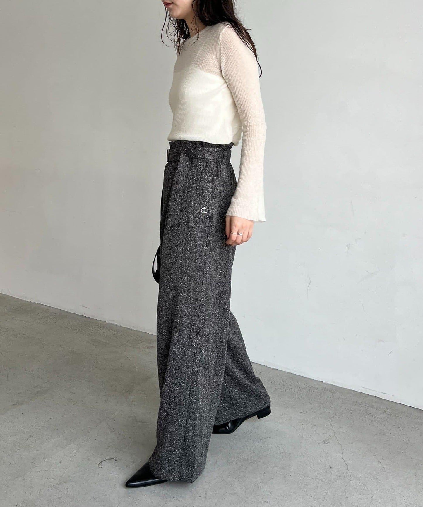 【CAPRICIEUX LE'MAGE】腰帶套裝斑點休閒褲