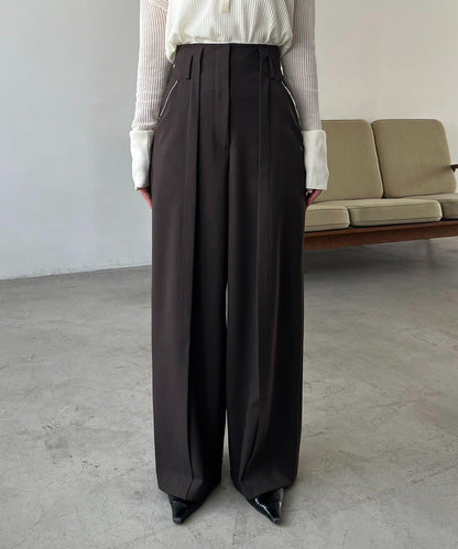 〈C.L〉剪裁高腰長褲