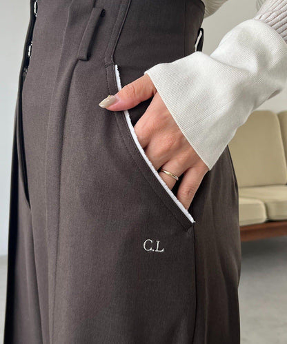 〈C.L〉剪裁高腰長褲