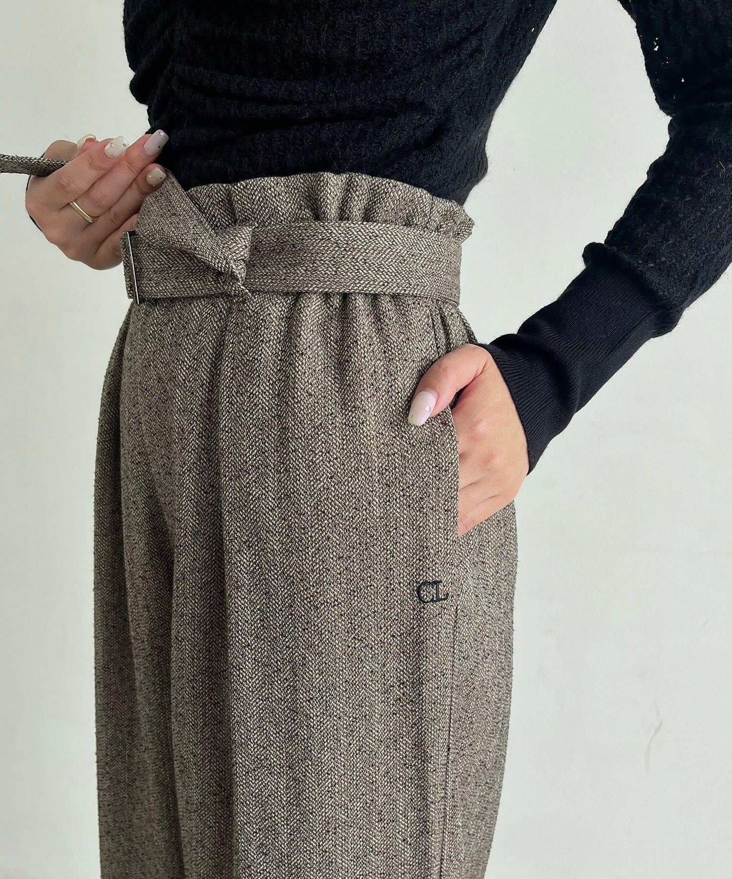 【CAPRICIEUX LE'MAGE】腰帶套裝斑點休閒褲