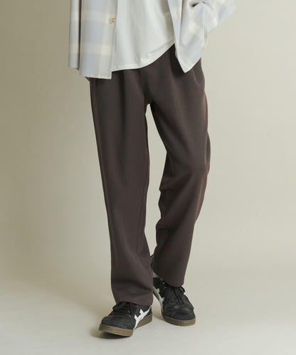 羊毛感雙褶錐形褲