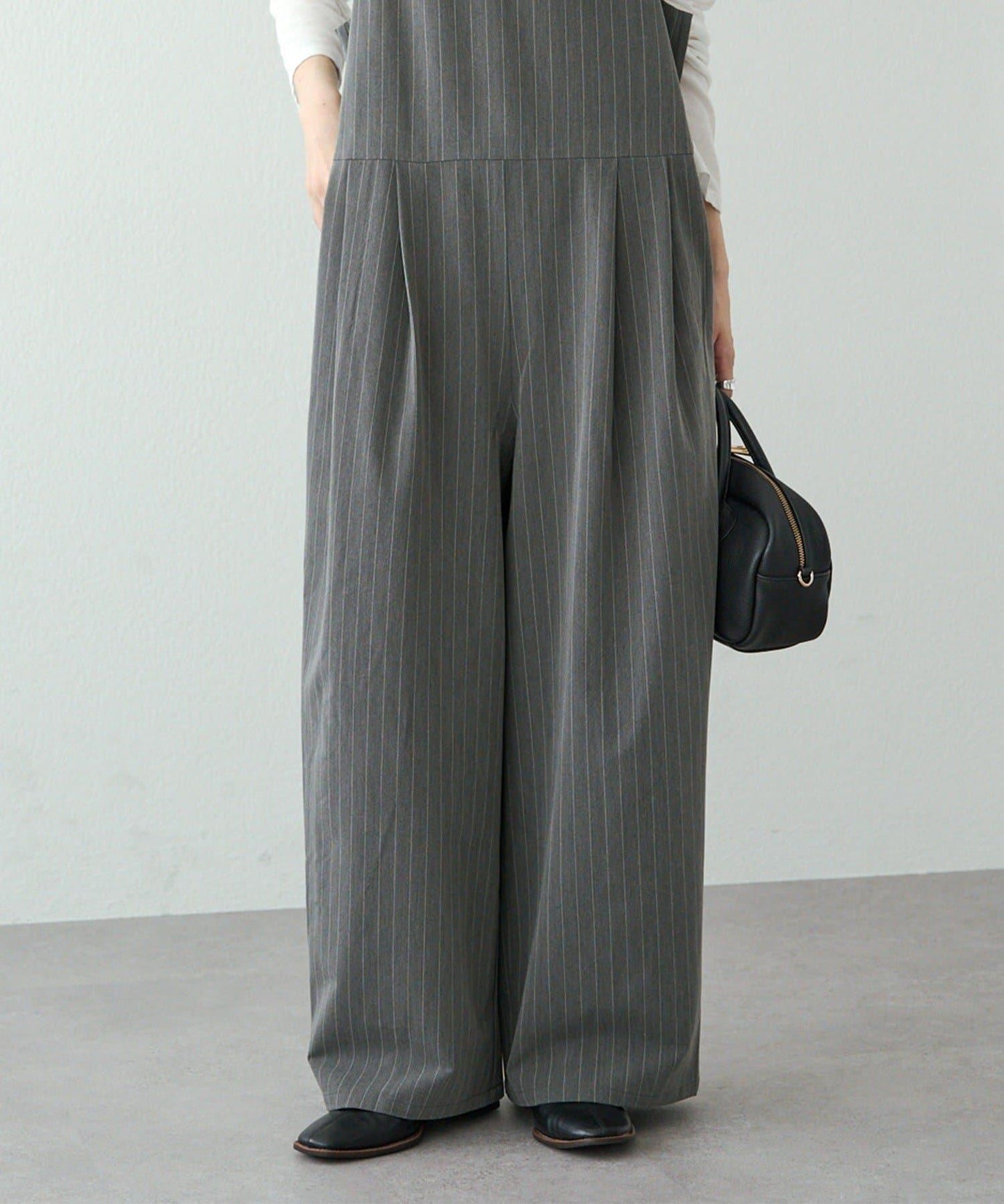 【套裝可搭配】雙褶彈力揹帶褲