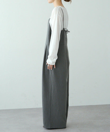 【套裝可搭配】雙褶彈力揹帶褲