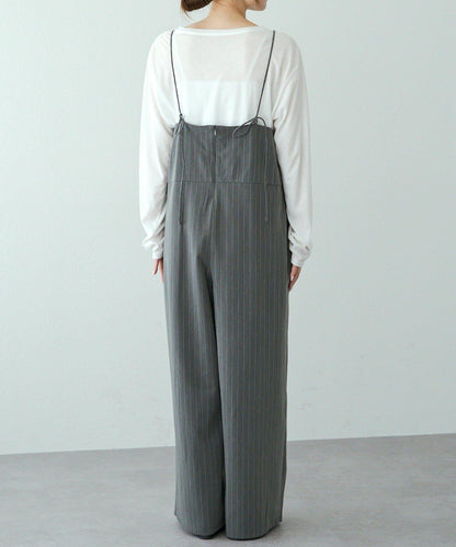 【套裝可搭配】雙褶彈力揹帶褲