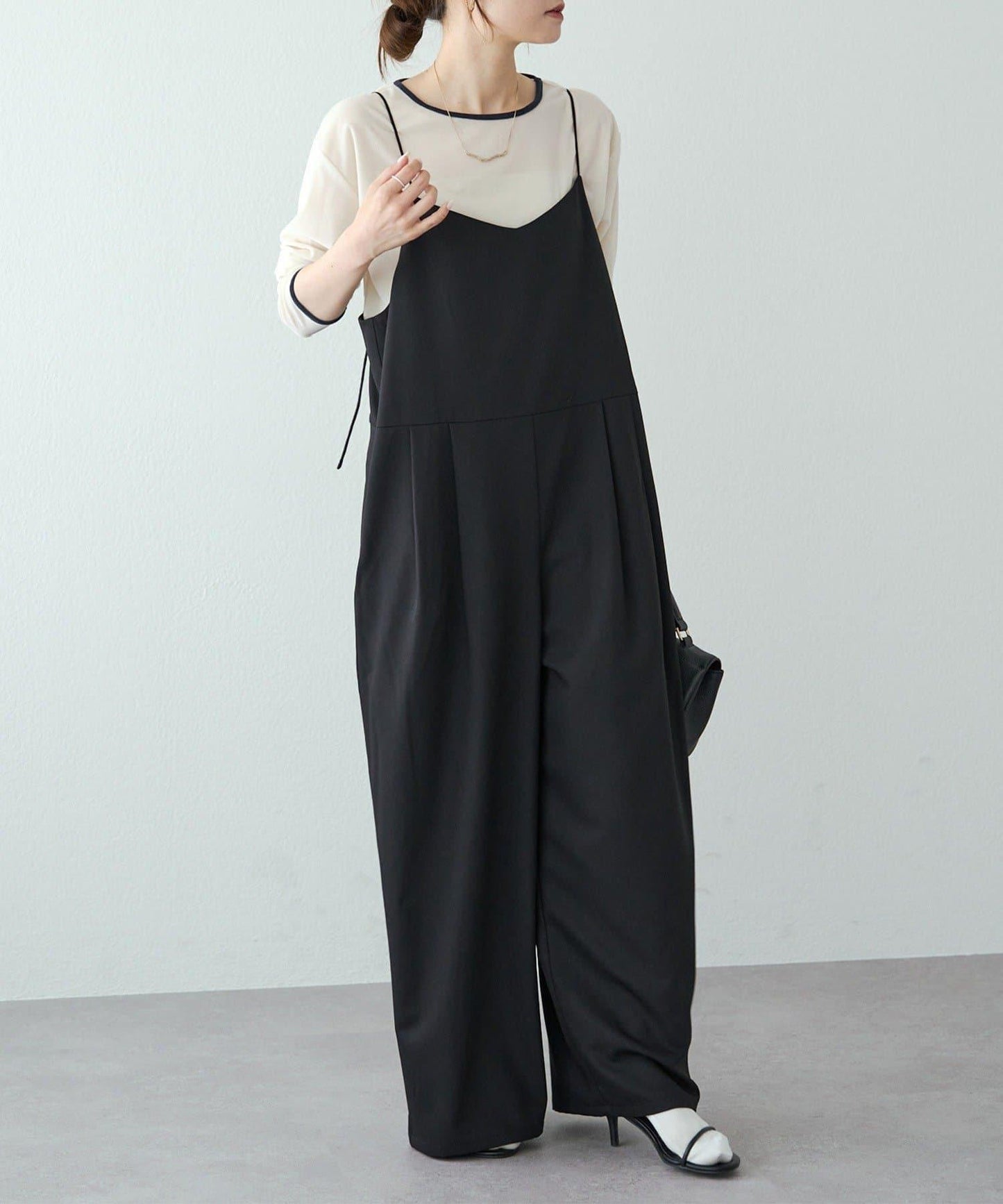 【套裝可搭配】雙褶彈力揹帶褲