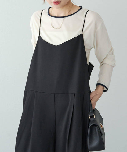 【套裝可搭配】雙褶彈力揹帶褲