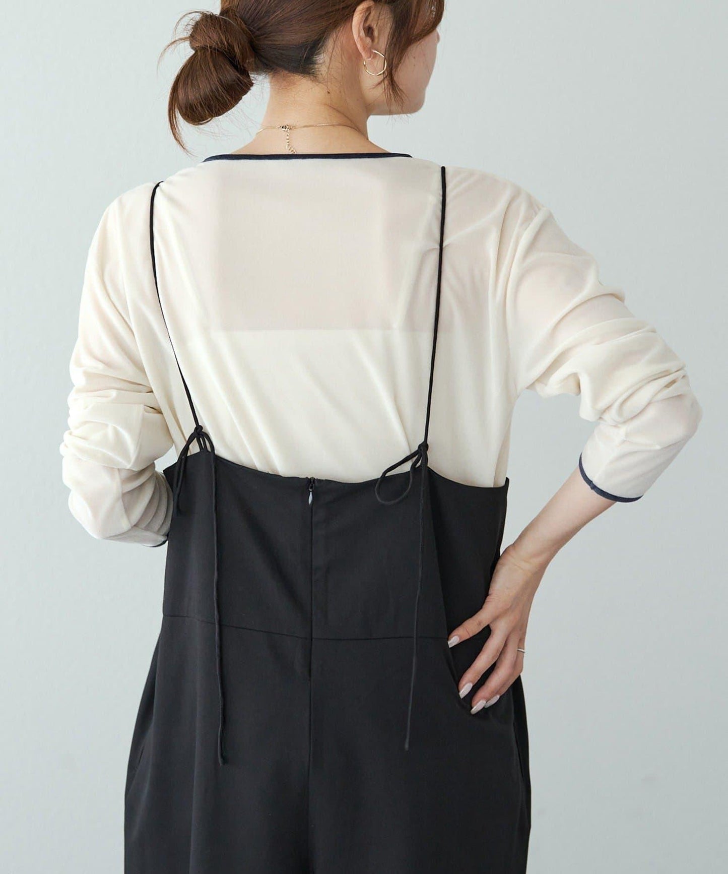 【套裝可搭配】雙褶彈力揹帶褲