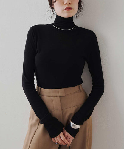 羊毛混紡高領套頭衫