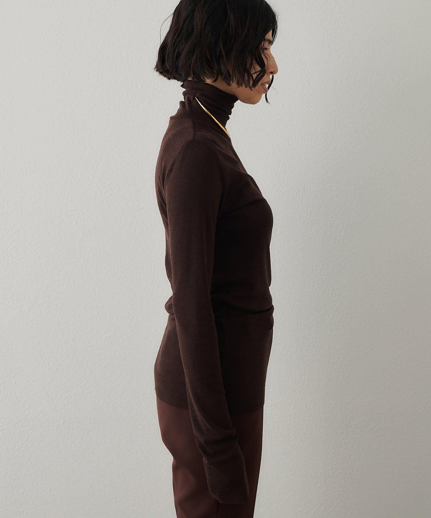 羊毛混紡高領套頭衫