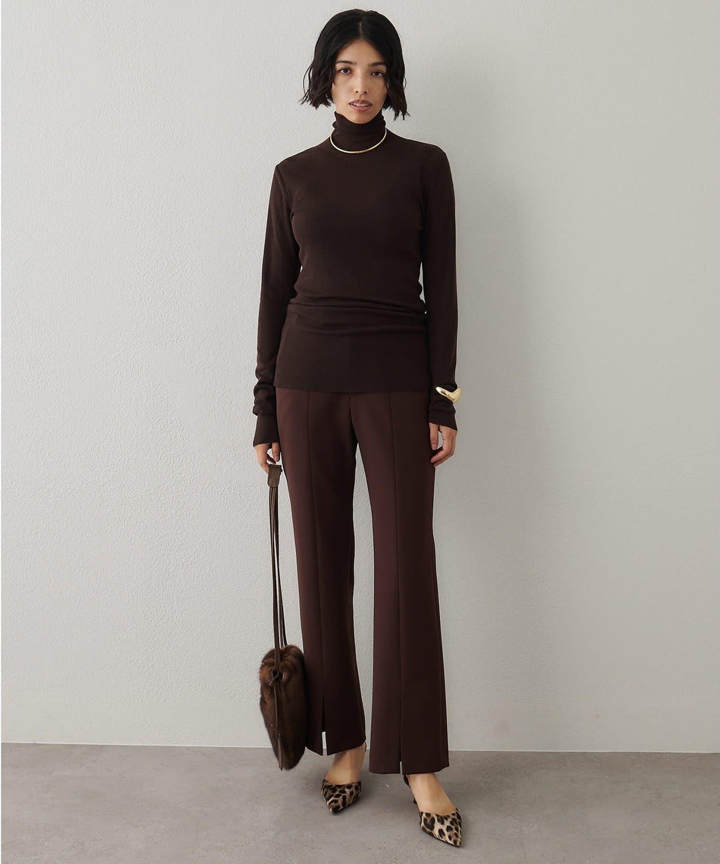 羊毛混紡高領套頭衫